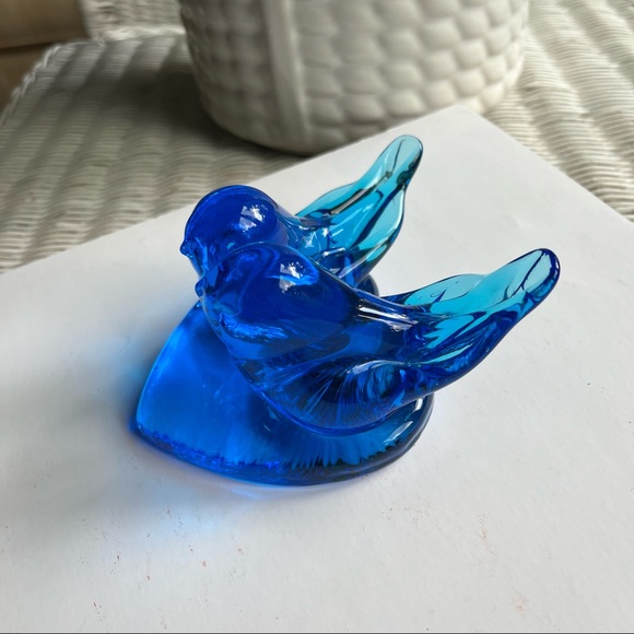 1989 Leo Ward Blue Bird of Happiness Glass Figurine - Picture 2 of 7